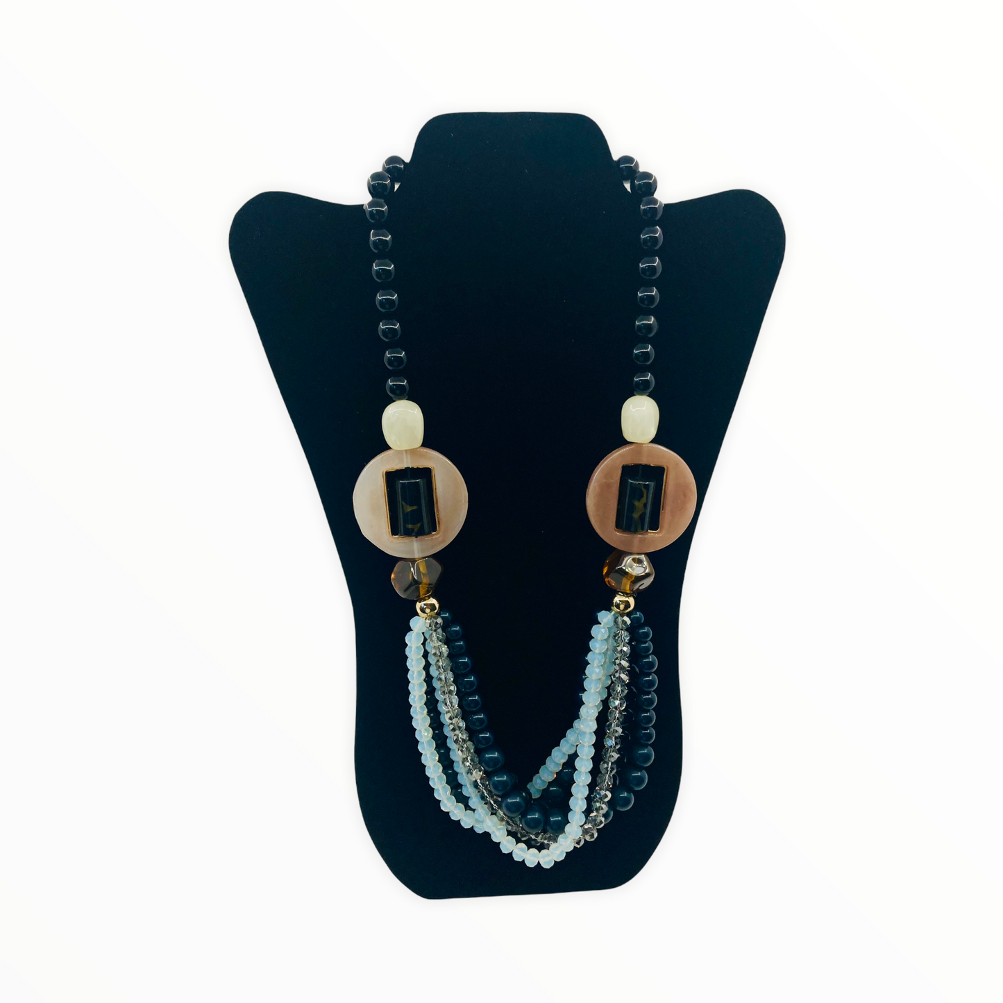 Chunky Acrylic Multi Layer Beaded Necklace