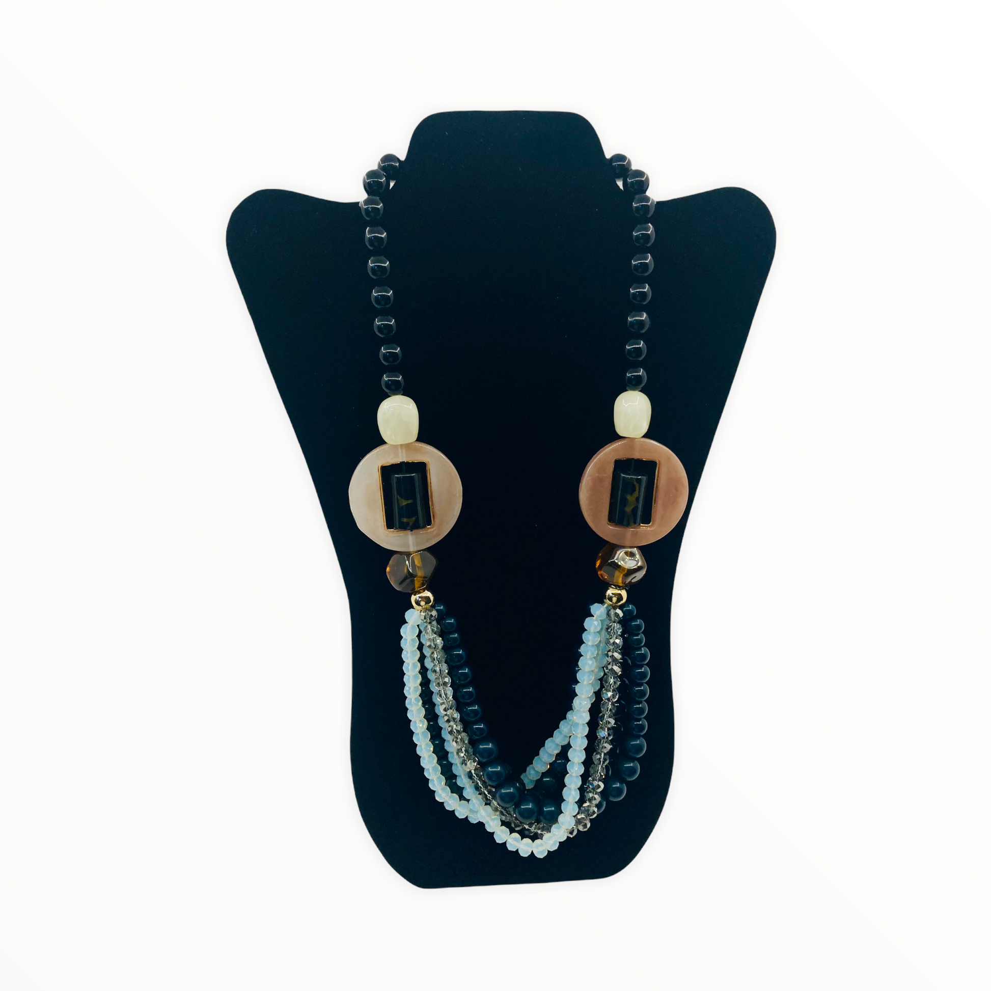 Chunky Acrylic Multi Layer Beaded Necklace Chains and Chics